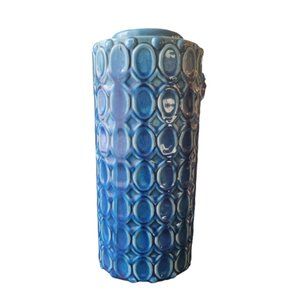 Tall blue vase